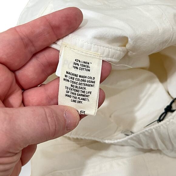 NWT Alex Mill The Non-Suit Pull On Short Size S Ecru Linen Blend Off White $125 - Picture 6 of 8